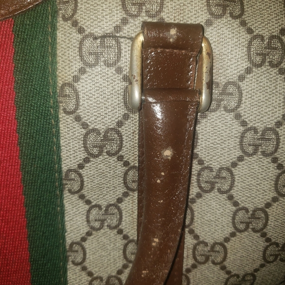 Gucci Vintage Supreme Web Monogram Boston Bag Pre-Owned Condition With Freebies. - Picture 10 of 16